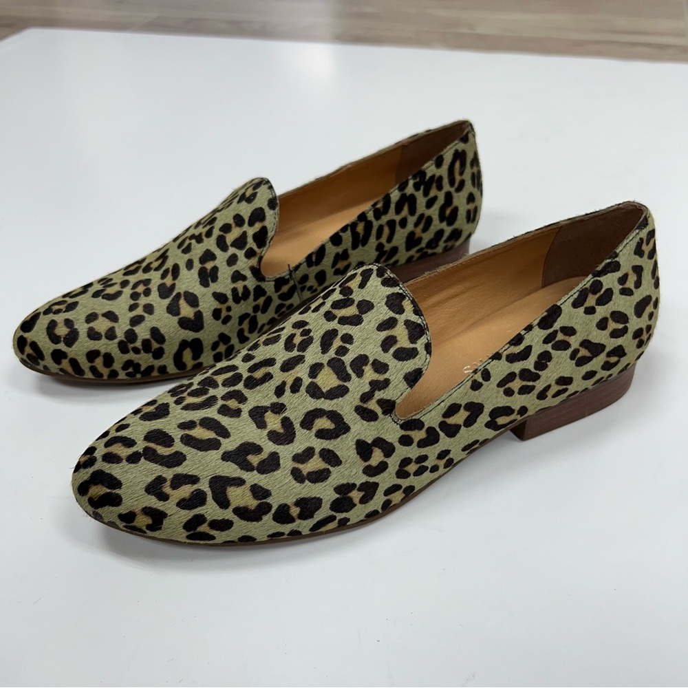 JACK ROGERS Audrey Genuine Calf Hair Loafer - Green Leopard Size 8.5